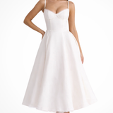 Women's Corset Midi Dress Sweetheart Wedding Guest A Line