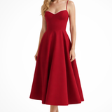 Women's Corset Midi Dress Sweetheart Wedding Guest A Line