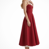Women's Corset Midi Dress Sweetheart Wedding Guest A Line