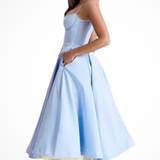Women's Corset Midi Dress Sweetheart Wedding Guest A Line