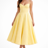 Women's Corset Midi Dress Sweetheart Wedding Guest A Line