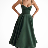Women's Corset Midi Dress Sweetheart Wedding Guest A Line