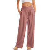 Women's Crossover Wide Leg Trousers - Soft Touch Weave