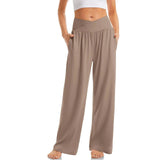 Women's Crossover Wide Leg Trousers - Soft Touch Weave