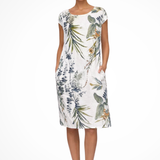 Women's Floral Midi Dress Botanical Relaxed Summer