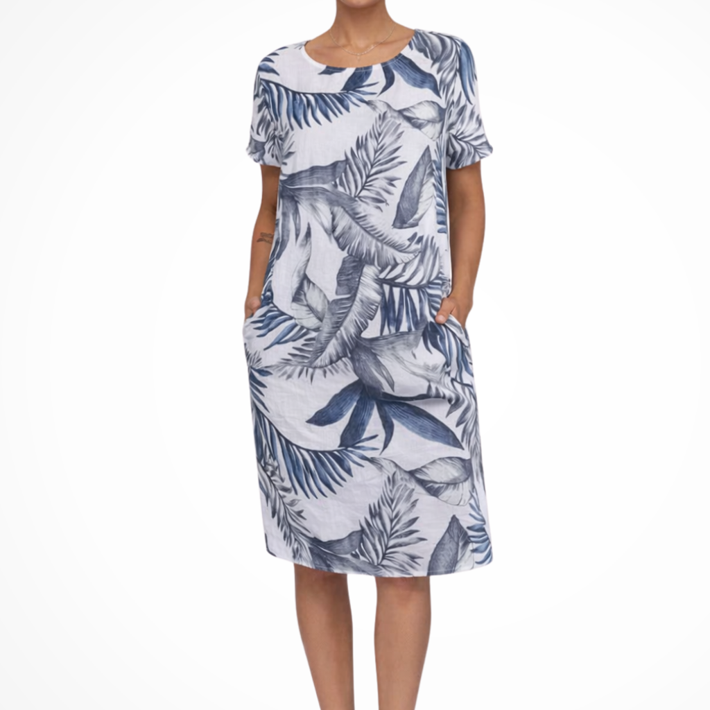 Women's Floral Midi Dress Botanical Relaxed Summer