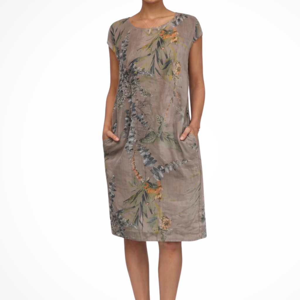 Women's Floral Midi Dress Botanical Relaxed Summer