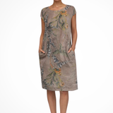 Women's Floral Midi Dress Botanical Relaxed Summer
