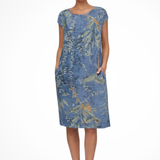Women's Floral Midi Dress Botanical Relaxed Summer