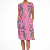 Women's Floral Midi Dress Botanical Relaxed Summer