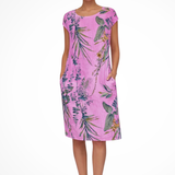 Women's Floral Midi Dress Botanical Relaxed Summer
