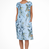 Women's Floral Midi Dress Botanical Relaxed Summer