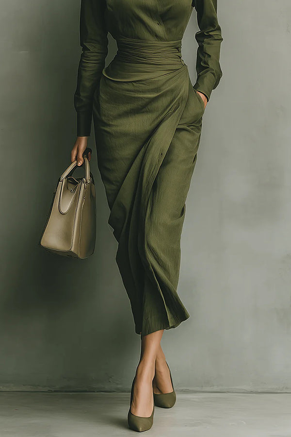 green long shirt dress LTS Tall Women's Khaki Green Cotton Maxi T-Shirt Dress