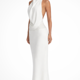 Women's Halter Neck Masi Dress Wedding Guest Backless