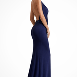 Women's Halter Neck Masi Dress Wedding Guest Backless