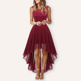 Women's High-Low Midi Dress Sleeveless and Elegant Wedding Guest Style
