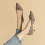 Women's Kitten Heels - Pointed Toe Ribbed Knit and Padded Insole Detail