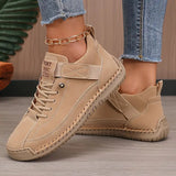 Women's Lace-Up Trainers - Braided Sole and Strap Fastening