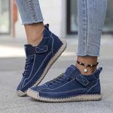 Women's Lace-Up Trainers - Braided Sole and Strap Fastening
