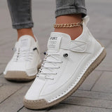 Women's Lace-Up Trainers - Braided Sole and Strap Fastening