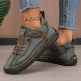 Women's Lace-Up Trainers - Braided Sole and Strap Fastening