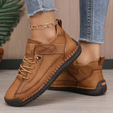 Women's Lace-Up Trainers - Braided Sole and Strap Fastening