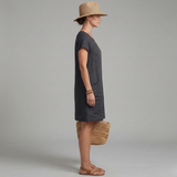 Women's Mini Dress - Short Sleeve with Front Pockets