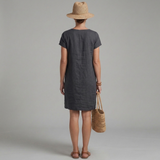 Women's Mini Dress - Short Sleeve with Front Pockets