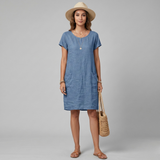 Women's Mini Dress - Short Sleeve with Front Pockets