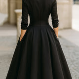 Women's Midi Dress Evening Cocktail Wrap Flare