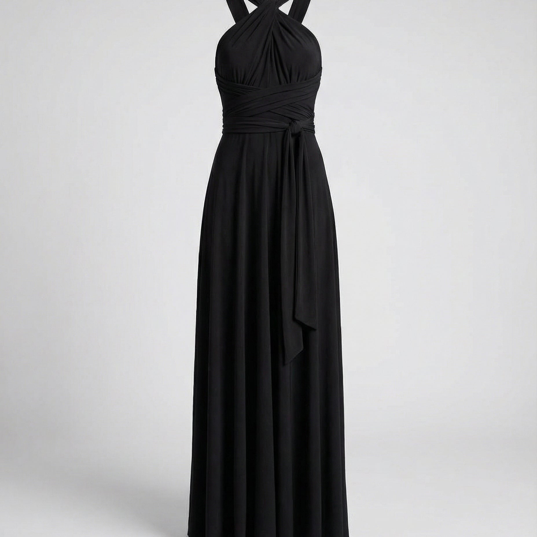 Women's Multiway Wrap Maxi Dress - V-Neck and Versatile Tie Design