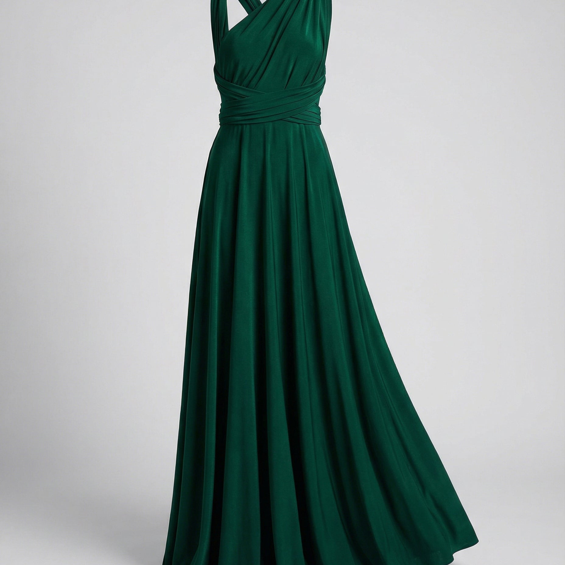 Women's Multiway Wrap Maxi Dress - V-Neck and Versatile Tie Design
