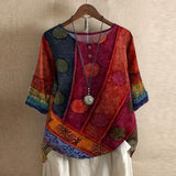 Women's Printed Blouse Summer Loose Fit Tunics