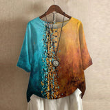 Women's Printed Blouse Summer Loose Fit Tunics