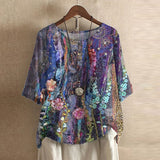 Women's Printed Blouse Summer Loose Fit Tunics