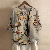 Women's Printed Blouse Summer Loose Fit Tunics