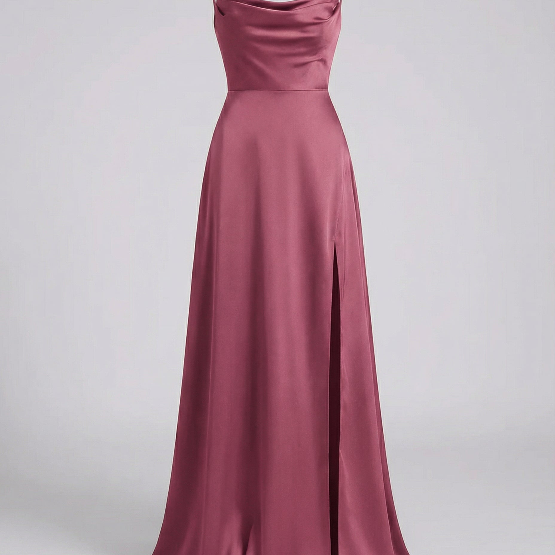Women's Satin Cowl Neck Maxi Dress