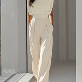 Women's Sleeveless Jumpsuit Elegant Wide Leg