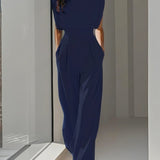Women's Sleeveless Jumpsuit Elegant Wide Leg