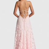 Women's Strappy Back Wedding Guest Maxi Dress Textured Fabric