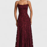 Women's Strappy Back Wedding Guest Maxi Dress Textured Fabric