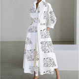 Women's Wrap Midi Dress Collared Long Sleeve