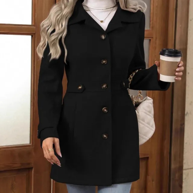Wool Blend Long Coat for Women