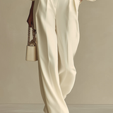 Women’s Knit Two Piece Set – Crew Neck & High Waist Set