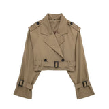 Ladies Cropped Trench Jacket