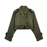 Ladies Cropped Trench Jacket