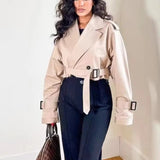Ladies Cropped Trench Jacket