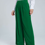 High Waist Pleated Wide Leg Trousers for Effortless Chic Style