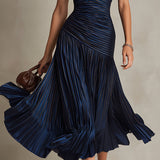 Hannah | Retro Striped Midi Dress