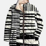 Black and White Abstract Quilted Jacket